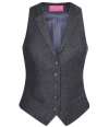 BK521 2310 Brook Taverner Ladies Nashville Tweed Waistcoat charcoal herringbone colour image
